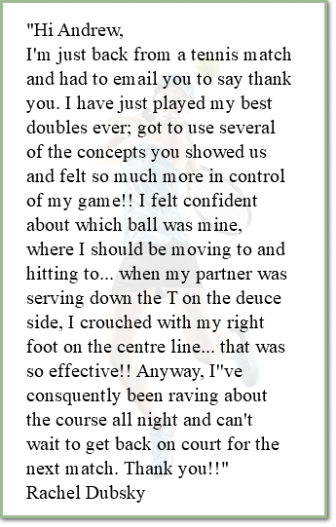 Art of Doubles Course Feedback Rachel Dubsky